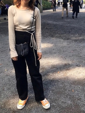 「FRAMeWORK（フレームワーク）のアイテム（トップス）」を使った、seekaさん（レディース・154cm）の秋コーディネート