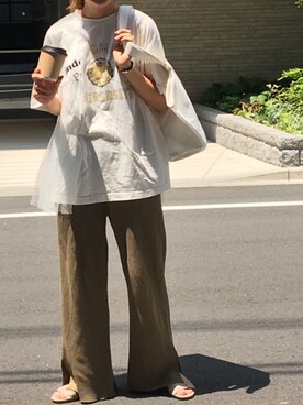 「メチャカリ」｜「アイテム（パンツ）」を使った、seekaさん（レディース・154cm）の夏コーディネート