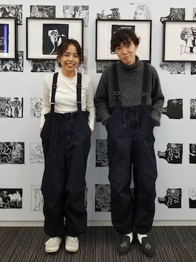 「Samansa Mos2（サマンサ モスモス）のアイテム（オールインワン・サロペット）」を使った、seekaさん（レディース・154cm）の冬コーディネート