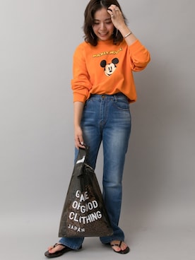 「GARAGE OF GOOD CLOTHING（ガレージオブグッドクロージング）のアイテム（トップス）」を使った、seekaさん（レディース・154cm）の春コーディネート