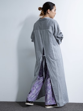 「ペイズリー柄パンツ」｜「アイテム（ワンピース/ドレス）」を使った、seekaさん（レディース・154cm）の春コーディネート