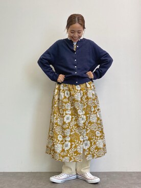 「植物柄」｜seekaさん（レディース・154cm）の秋コーディネート