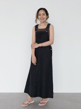 「AMERICAN HOLIC」｜「アイテム（ジャンパースカート）」を使った、seekaさん（レディース・154cm）の春コーディネート