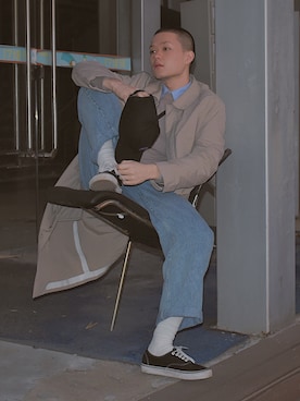 「Jack & Jones（ジャック アンド ジョーンズ）のアイテム（ジャケット/アウター）」を使った、大雄さん（メンズ・177cm）の秋コーディネート