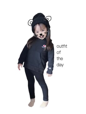 「AZUL by moussy（アズールバイマウジー）のアイテム（ニットキャップ/ビーニー）」を使った、utaさん（キッズ・100cm）の秋コーディネート
