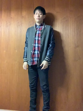 「UNITED ARROWS（ユナイテッドアローズ）のアイテム（スタジャン）」を使った、maさん（メンズ・175cm）の秋コーディネート