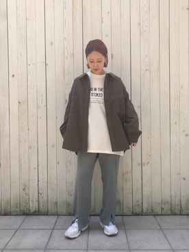 「Samansa Mos2 blue（サマンサモスモスブルー）のアイテム（その他アウター）」を使った、miyaさん（レディース・158cm）の秋コーディネート
