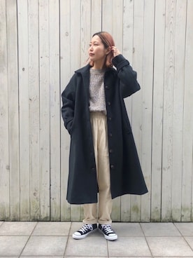 「Samansa Mos2 blue（サマンサモスモスブルー）のアイテム（その他アウター）」を使った、miyaさん（レディース・158cm）の冬コーディネート