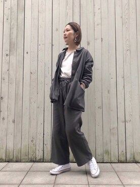「Samansa Mos2 blue（サマンサモスモスブルー）のアイテム（その他アウター）」を使った、miyaさん（レディース・158cm）の冬コーディネート