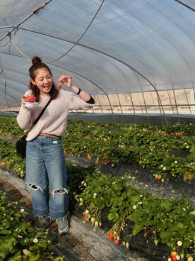 Momoka Sato🍑さん（レディース・160cm）の春コーディネート