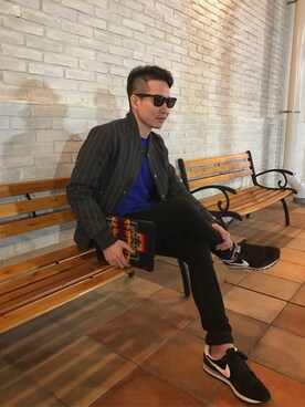 「united arrows」｜「アイテム（スタジャン）」を使った、moritomo55さん（メンズ・170cm）の冬コーディネート