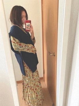 「ゆったりシルエット」｜「アイテム（ワンピース/ドレス）」を使った、Aさん（レディース・158cm）の秋コーディネート