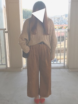 「冬」｜「アイテム（パンプス、オレンジ系）」を使った、ain .❤︎さん（レディース・163cm）の冬コーディネート