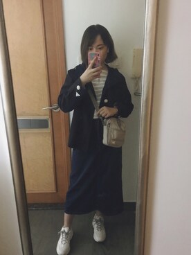 「POU DOU DOU（プードゥドゥ）のアイテム（ブルゾン）」を使った、R🐰さん（レディース・160cm）の冬コーディネート