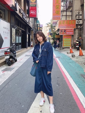 「AS KNOW AS plus（アズノゥアズプラス）のアイテム（デニムジャケット）」を使った、R🐰さん（レディース・160cm）の冬コーディネート