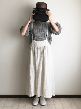 「licotのアイテム（ワンピース/ドレス、ホワイト系）」を使った、toccoさん（レディース・160cm）の夏コーディネート