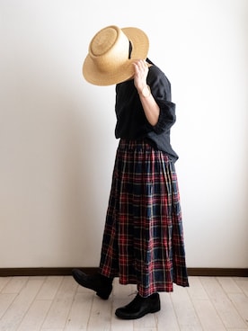 「タータンチェックスカート」｜toccoさん（レディース・160cm）の秋コーディネート