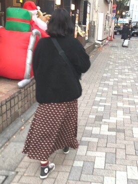 「アイテム（ブルゾン）」を使った、白湯さん（レディース・160cm・10代）の冬コーディネート