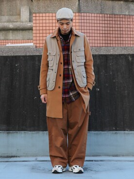 「KANGOL」｜「アイテム（その他アウター）」を使った、Jin_wさん（メンズ・170cm）の冬コーディネート