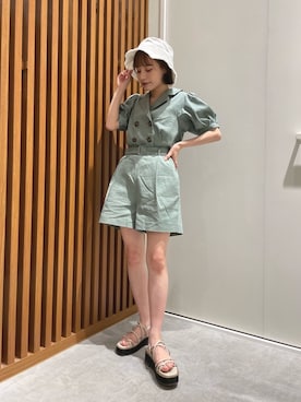 「FREE'S MART（フリーズマート）のアイテム（オールインワン・サロペット）」を使った、YUURIさん（レディース・146cm）の春コーディネート