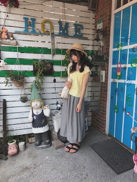 「Crisp（クリスプ）のアイテム（帽子）」を使った、PPさん（レディース・162cm）の春コーディネート