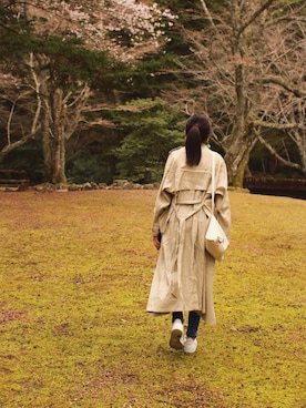 「さんぽ」｜「アイテム（ジャケット/アウター）」を使った、Hanakoさん（レディース・160cm）の春コーディネート