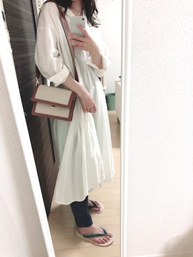「FREE'S MART（フリーズマート）のアイテム（シャツワンピース）」を使った、ぽんさん（レディース・160cm）の秋コーディネート
