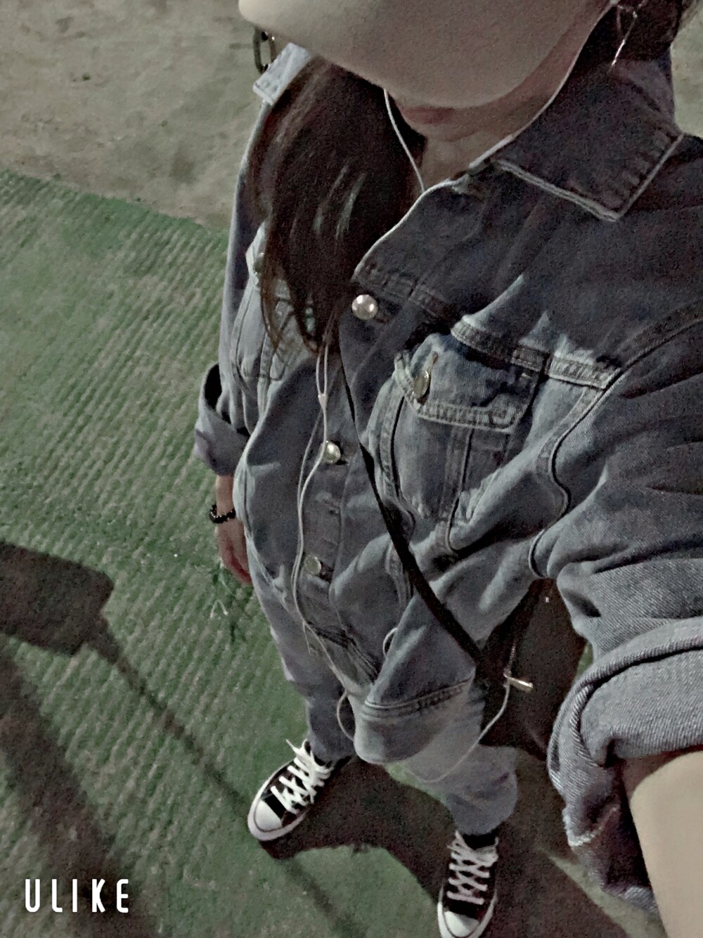 「converse、コンバース、コンバース オールスター、デニムオンデニム、Gジャン、デニムパンツ、H&M、GU、MARIA BLACK」｜「GUのアイテム（キャップ、ベージュ系）」を使った、I am Yさん（レディース・168cm）の秋コーディネートの1枚目の写真