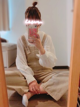 「w closet（ダブルクローゼット）のアイテム（サロペット/オーバーオール）」を使った、オガワさん（レディース・167cm）の夏コーディネート