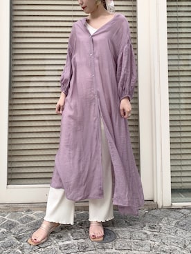 「Chico（チコ）のアイテム（シャツワンピース）」を使った、reina☽さん（レディース・157cm）の春コーディネート