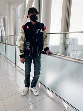 「DIESEL（ディーゼル）のアイテム（ブルゾン）」を使った、kimioさん（メンズ・167cm）の冬コーディネート