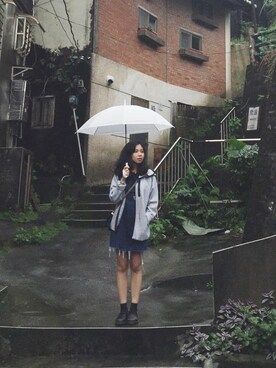 「H&M（エイチ・アンド・エム）のアイテム（スタジャン）」を使った、Liv Chowさん（レディース・156cm）の冬コーディネート