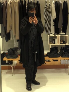 「Yohji Yamamoto（ヨウジヤマモト）のアイテム（その他アウター）」を使った、yst(不定期)さん（メンズ・172cm）の冬コーディネート