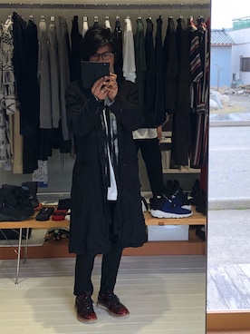 「Yohji Yamamoto（ヨウジヤマモト）のアイテム（その他アウター）」を使った、yst(不定期)さん（メンズ・172cm）の冬コーディネート