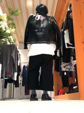 「UNDERCOVER（アンダーカバー）のアイテム（ライダースジャケット）」を使った、yst(不定期)さん（メンズ・172cm）の冬コーディネート