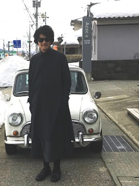 「SISE（シセ）のアイテム（パンツ）」を使った、yst(不定期)さん（メンズ・172cm）の冬コーディネート