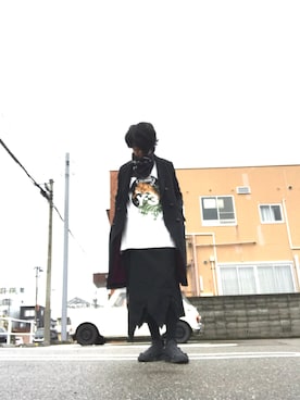 「UNDERCOVER（アンダーカバー）のアイテム（チェスターコート）」を使った、yst(不定期)さん（メンズ・172cm）の春コーディネート