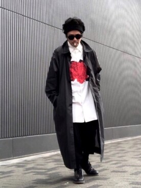 yst(不定期)使用（Yohji Yamamoto POUR HOMME）的時尚穿搭