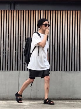 「SISE（シセ）のアイテム（パンツ）」を使った、yst(不定期)さん（メンズ・172cm）の夏コーディネート