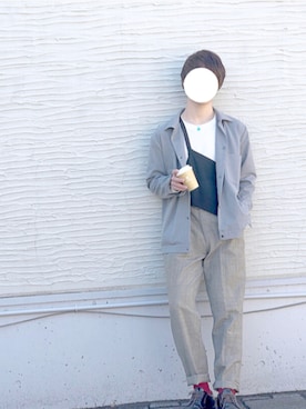 「sence of placeのアイテム（ジャケット/アウター、シルバー系）」を使った、seriさん（メンズ・173cm）の春コーディネート