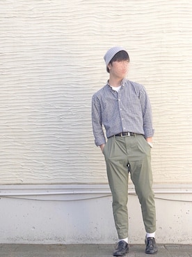 「GLOBAL WORK（グローバルワーク）の【抗菌防臭】綿麻ニットワッチキャップ/780663（ニットキャップ/ビーニー、グレー系）」を使った、seriさん（メンズ・173cm）の春コーディネート