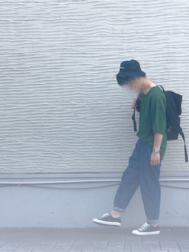 「EDWIN（エドウィン）のアイテム（帽子）」を使った、seriさん（メンズ・173cm）の夏コーディネート