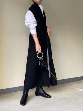 「シャツワンピース」｜maiさん（レディース・154cm）の冬コーディネート