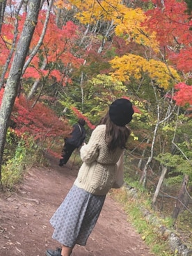 「レトロワンピース」｜「アイテム（ジャケット/アウター）」を使った、Azumiさん（レディース・156cm）の秋コーディネート
