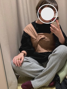 「アイテム（その他トップス、ブラウン系）」を使った、chachaさん（レディース・156cm）の冬コーディネート