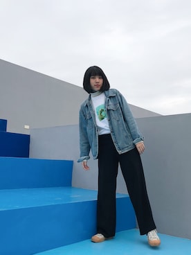 「plain-me（プレインミー）のアイテム（トップス）」を使った、Hanさん（レディース・156cm）の冬コーディネート