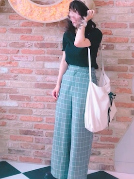 「Casselini（キャセリーニ）のアイテム（ハンチング/ベレー帽）」を使った、なこさん（レディース・155cm）の夏コーディネート