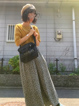 「Casselini（キャセリーニ）のアイテム（ハンチング/ベレー帽）」を使った、なこさん（レディース・155cm）の夏コーディネート