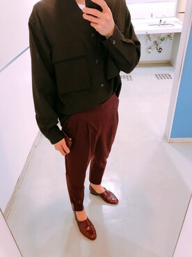 「トイレから失礼しやす」｜「アイテム（スラックス）」を使った、gooootaさん（メンズ・175cm）の冬コーディネート
