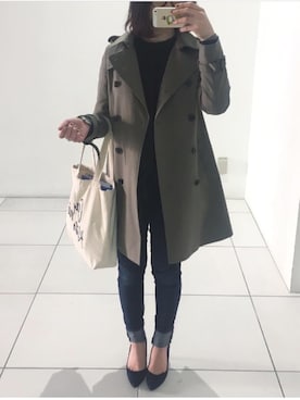 「STUDIOUS（ステュディオス）のアイテム（トレンチコート）」を使った、ちひろさん（レディース・162cm）の冬コーディネート